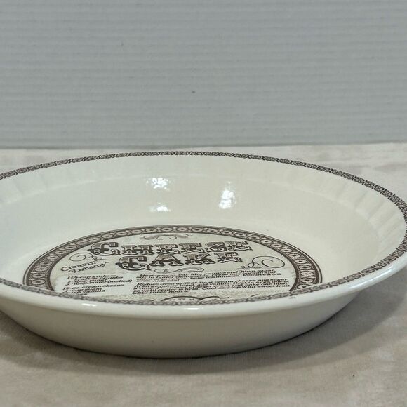 Royal China Jeannette Cheesecake Ceramic Pie Dish Creamy Dreamy Directions - Picture 5 of 12
